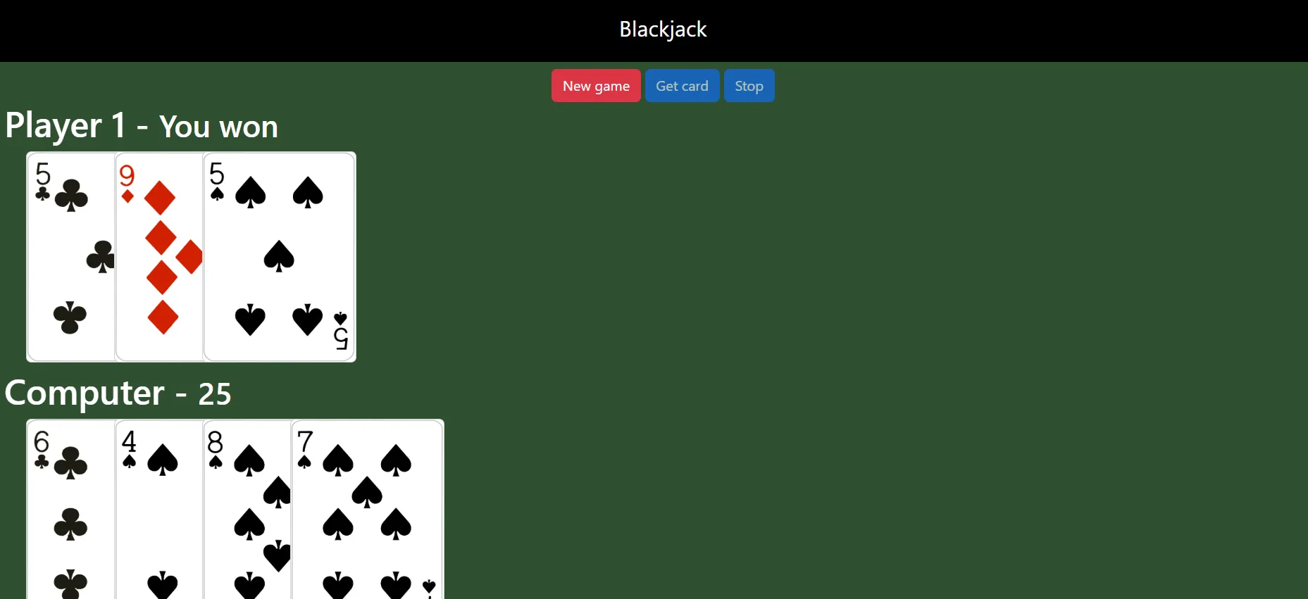 JavaScript Blackjack