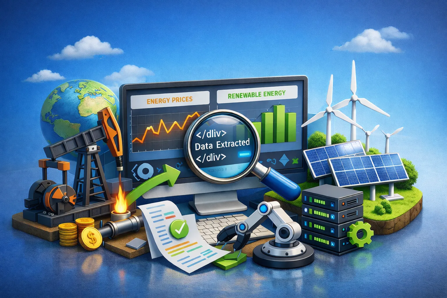Webscraping of Energy Prices Data and Renewable Energy Production